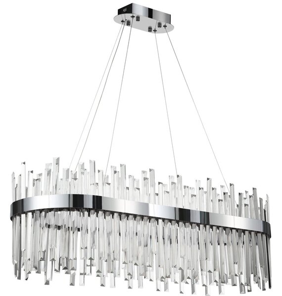 TooLight Závěsný LED křišťálový lustr APP1514-CP80 stříbrný/neutrální bílá