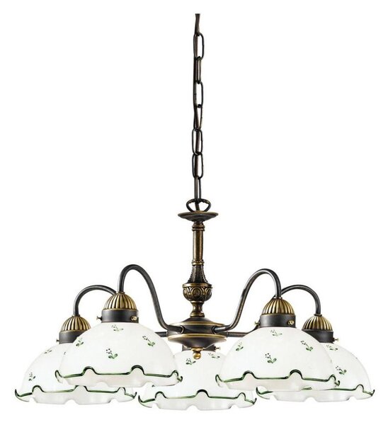 Kolarz 731.85.21 - Lustr na řetězu NONNA 5xE27/75W/230V zelená