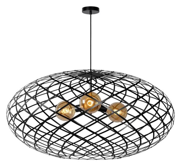 Lucide 21417/99/30 - Lustr na lanku WOLFRAM 3xE27/60W/230V černá
