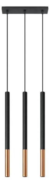 Sollux SL.0889 - Lustr na lanku MOSAIC 3xG9/12W/230V černá/měď