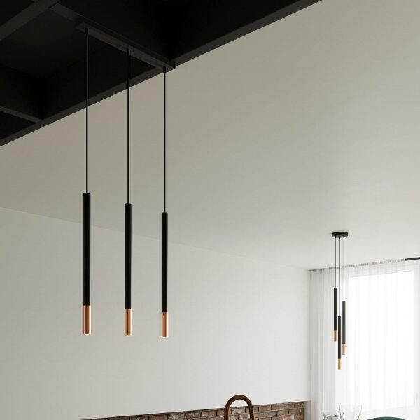 Sollux SL.0889 - Lustr na lanku MOSAIC 3xG9/12W/230V černá/měď