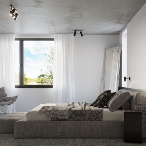 Sollux SL.0498 - Nástěnné bodové svítidlo DIREZIONE 1xGU10/40W/230V černá