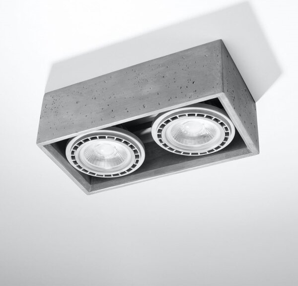 Sollux SL.0884 - Stropní svítidlo QUATRO 2xGU10/40W/230V beton