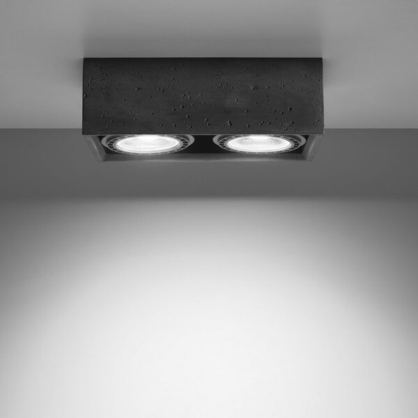 Sollux SL.0884 - Stropní svítidlo QUATRO 2xGU10/40W/230V beton