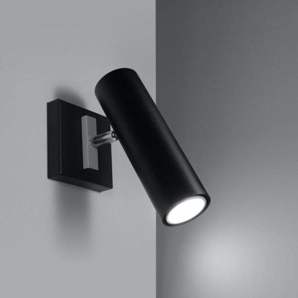Sollux SL.0498 - Nástěnné bodové svítidlo DIREZIONE 1xGU10/40W/230V černá