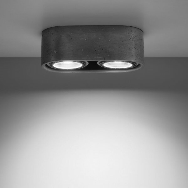 Sollux SL.0882 - Stropní svítidlo BASIC AR111 2xGU10/40W/230V beton