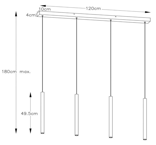 Lucide 74403/04/30 - LED Stmívatelný lustr na lanku LORENZ 4xLED/4W/230V černá