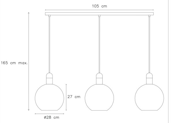 Lucide 34438/03/65 - Lustr na lanku JULIUS 3xE27/40W/230V