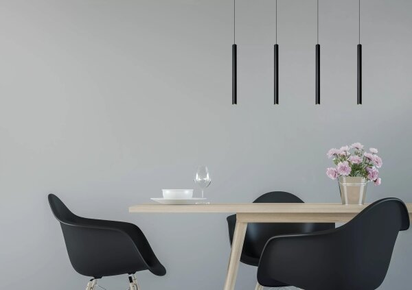 Lucide 74403/04/30 - LED Stmívatelný lustr na lanku LORENZ 4xLED/4W/230V černá