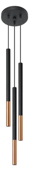 Sollux SL.0890 - Lustr na lanku MOSAIC 3xG9/12W/230V černá/měď