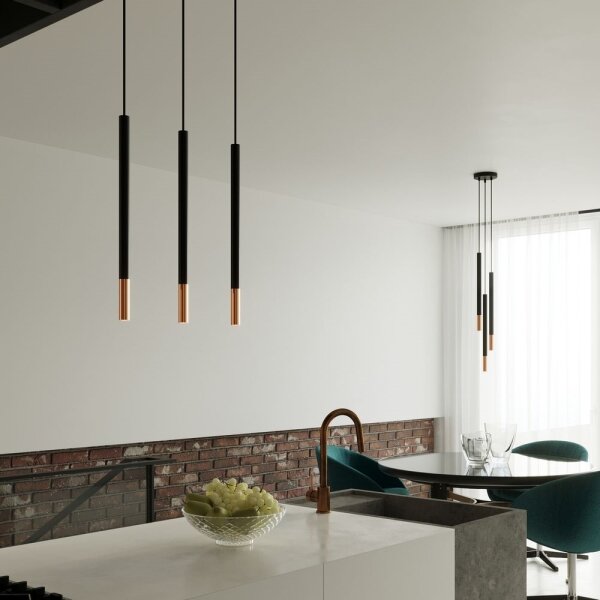 Sollux SL.0890 - Lustr na lanku MOSAIC 3xG9/12W/230V černá/měď