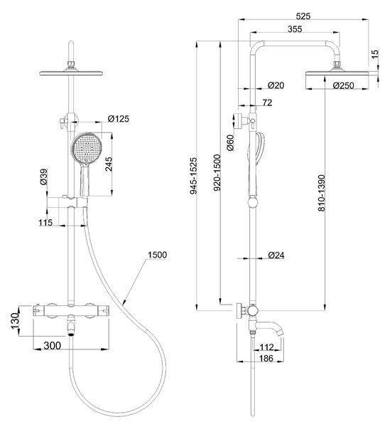 Invena Invena, DESZCZOWNIA Z BATERIE WANNOWO-NATRYSKOWĄ TERMOSTATYCZNÍ SALAMINA CZARN, INV-AU-11-T04-V Leták: https://cloud.invena.pl/s/nnXaZKg3crBrR…