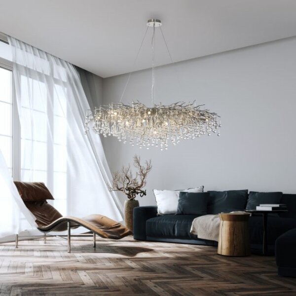 Paul Neuhaus 2031-55 - Lustr na lanku ICICLE 15xG9/40W/230V 75x150 cm chrom
