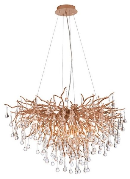 Paul Neuhaus 2192-11 - Lustr na lanku ICICLE 10xG9/40W/230V 50x100 cm mosaz