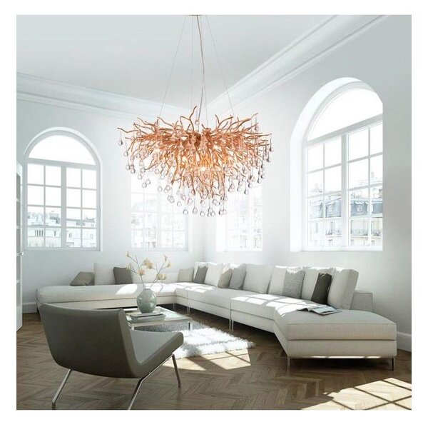 Paul Neuhaus 2192-11 - Lustr na lanku ICICLE 10xG9/40W/230V 50x100 cm mosaz