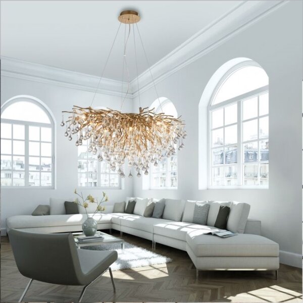 Paul Neuhaus 2192-11 - Lustr na lanku ICICLE 10xG9/40W/230V 50x100 cm mosaz