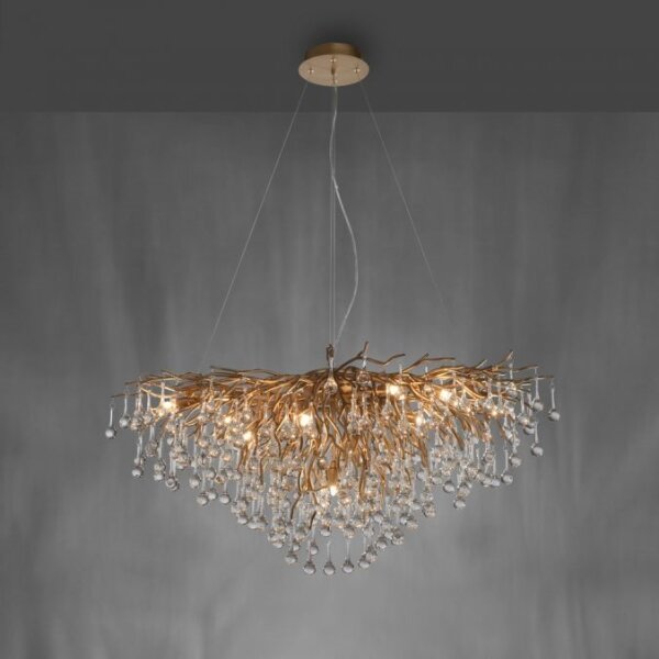 Paul Neuhaus 2192-11 - Lustr na lanku ICICLE 10xG9/40W/230V 50x100 cm mosaz