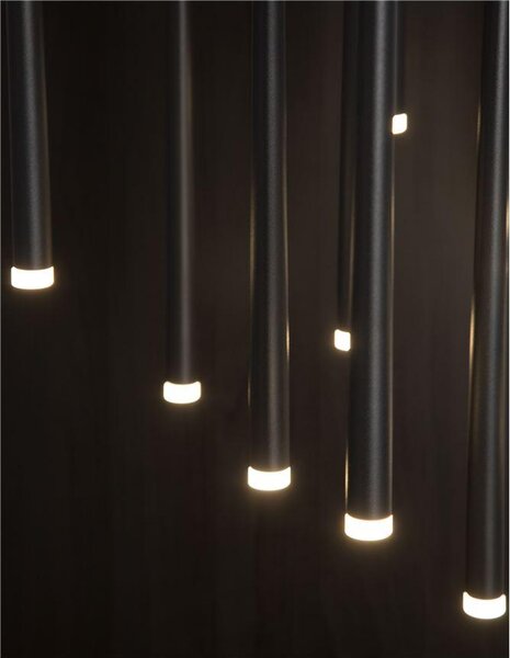 Nova Luce Závěsné LED svítidlo GIONO černý hliník a akryl 12x3W 3000K