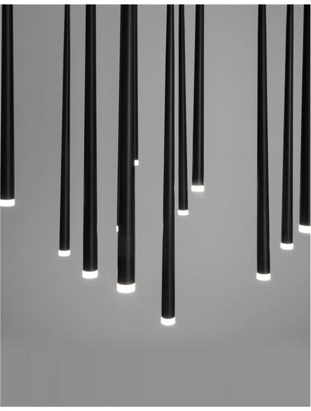 Nova Luce Závěsné LED svítidlo GIONO černý hliník a akryl 12x3W 3000K