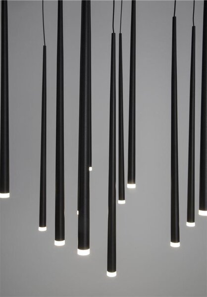 Nova Luce Závěsné LED svítidlo GIONO černý hliník a akryl 12x3W 3000K