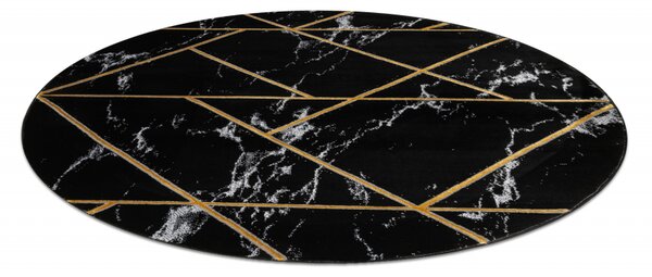 Makro Abra Kulatý koberec EMERALD 2000 Luxusní moderní geometrický černý zlatý Rozměr: průměr 120 cm