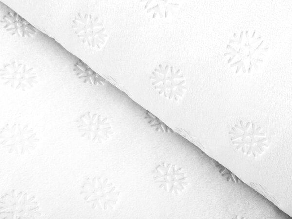 Mikroplyšová látka MIP-011 Sněhové vločky - sněhově bílá - šířka 150 cm