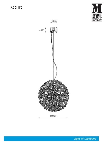 Markslöjd 108101 - Křišťálový lustr na lanku BOLID 9xG9/20W/230V