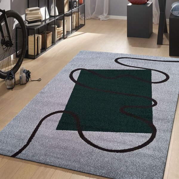 Makro Abra Kusový koberec moderní OTTO 08 šedý zelený Rozměr: 120x170 cm