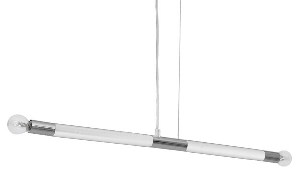 Lustr na lanku BASTONE WHITE 2xE14/40W/230V bílá/lesklý chrom