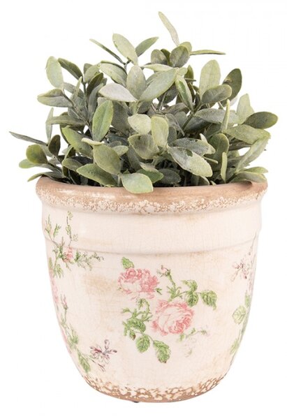 Keramický obal na květináč s růžemi Roses V L – 18x17 cm