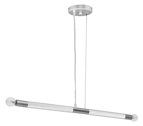 Lustr na lanku BASTONE WHITE 2xE14/40W/230V bílá/lesklý chrom