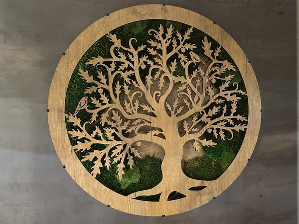 "Mechový dub" dřevěné svítidlo 230V 70 cm/dub