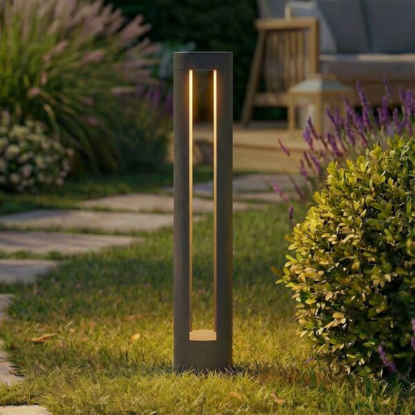 Lindby LED osvětlení cesty Soriq, antracitová barva, výška 75 cm, IP54, Černá, Hliník, Moderní