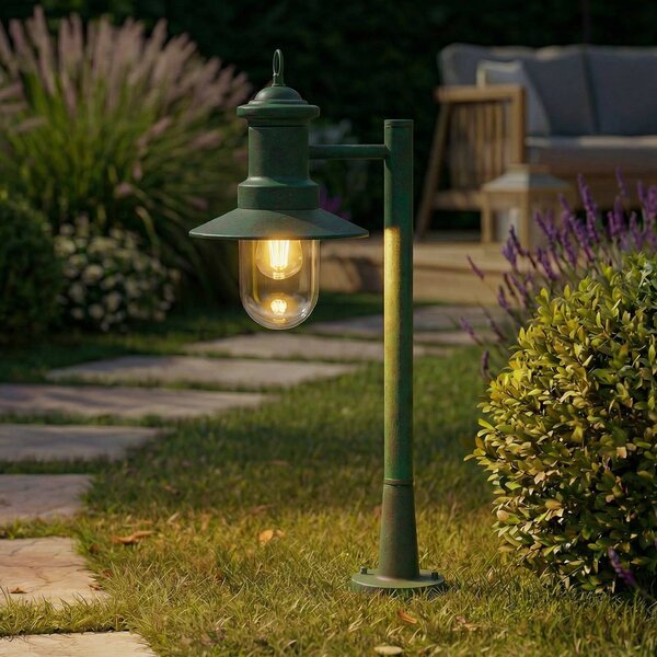 Lindby Osvětlení cesty Eloretta, zelené, 60 cm, ocel, IP44, E27, stmívatelný, Zelená, kov, Venkovský / rustikální