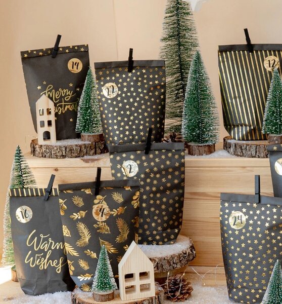 Papierdrachen Adventní kalendář DIY - Black & Gold PPD107