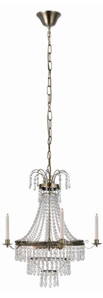 Markslöjd 105157 - Křišťálový lustr na řetězu MARIELUND 3xE14/40W/230V mosaz