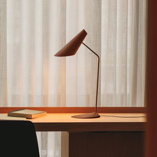 Vibia LED stolní lampa I.Cono, červenohnědá, výška 56 cm, 2 700 K, stmívatelný, Hnědá / rez, Obývací pokoj / jídelna, Plast, Design