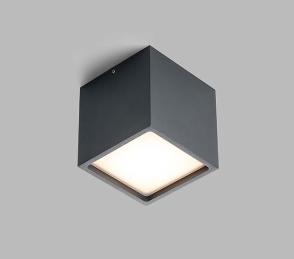 LED2 - LED Venkovní stropní svítidlo CUBE LED/12W/230V antracit IP54