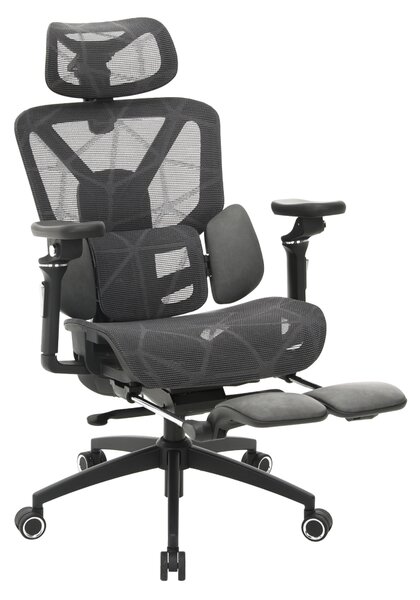 Ergonomická kancelářská židle STORM - tmavě šedá síťovina / nosnost 150 kg