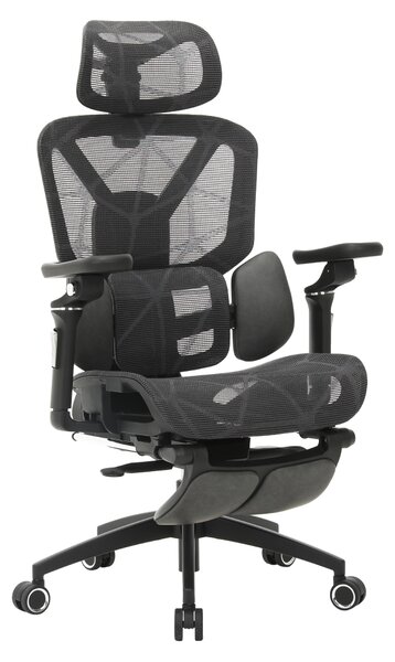 Ergonomická kancelářská židle STORM - tmavě šedá síťovina / nosnost 150 kg