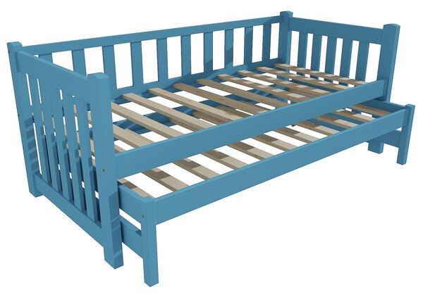Vomaks Dětská postel s výsuvnou přistýlkou DPV 002 Rozměr: 80 x 180 cm, Povrchová úprava: netransparentní barva modrá