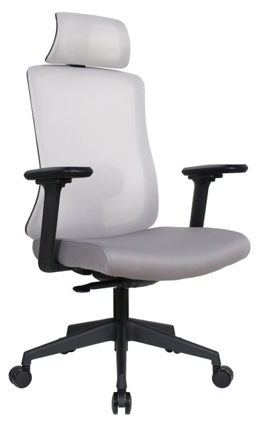 Ergonomická kancelářská židle PART - šedá síťovina / nosnost 150 kg