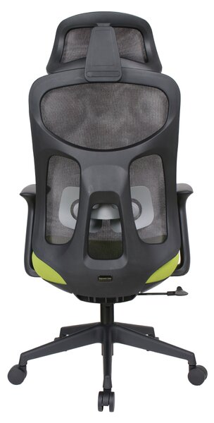 Ergonomická kancelářská židle LERO - černá síťovina / zelená látka / nosnost 150 kg