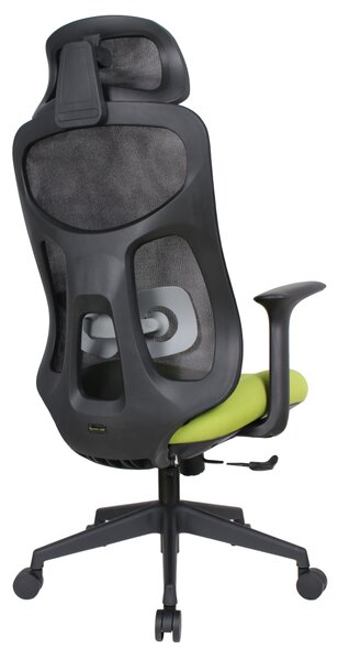 Ergonomická kancelářská židle LERO - černá síťovina / zelená látka / nosnost 150 kg