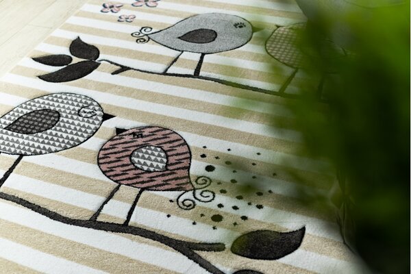 Makro Abra Dětský kusový koberec PETIT ptáčci krémový Rozměr: 120x170 cm