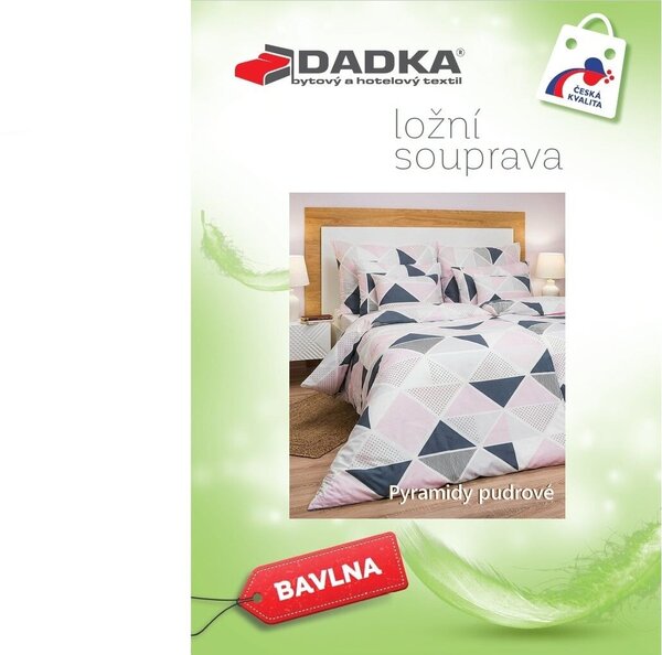 Bavlněné povlečení Pyramidy pudrové 140x200, 70x90 cm