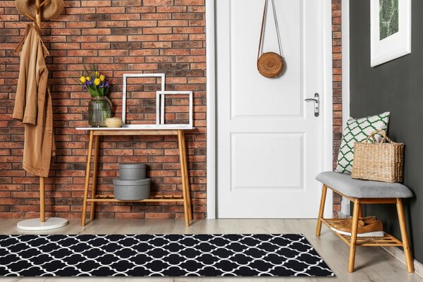 Associated Weavers Běhoun pogumovaný Trellis 30350 černý Šíře: 100 cm