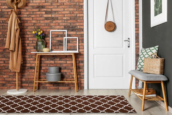 Associated Weavers Běhoun pogumovaný Trellis 30351 hnědý Šíře: 57 cm