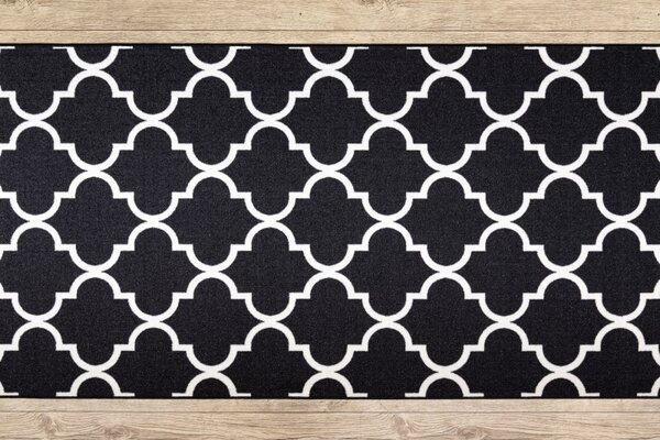 Associated Weavers Běhoun pogumovaný Trellis 30350 černý Šíře: 100 cm