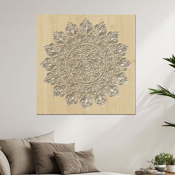 Dřevěná mandala Propojení | Rozměry (cm): 40x40 | Zvolte barvu dekoru: Černá